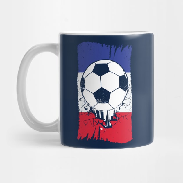 Vintage French Flag with Football // Retro France Soccer by SLAG_Creative